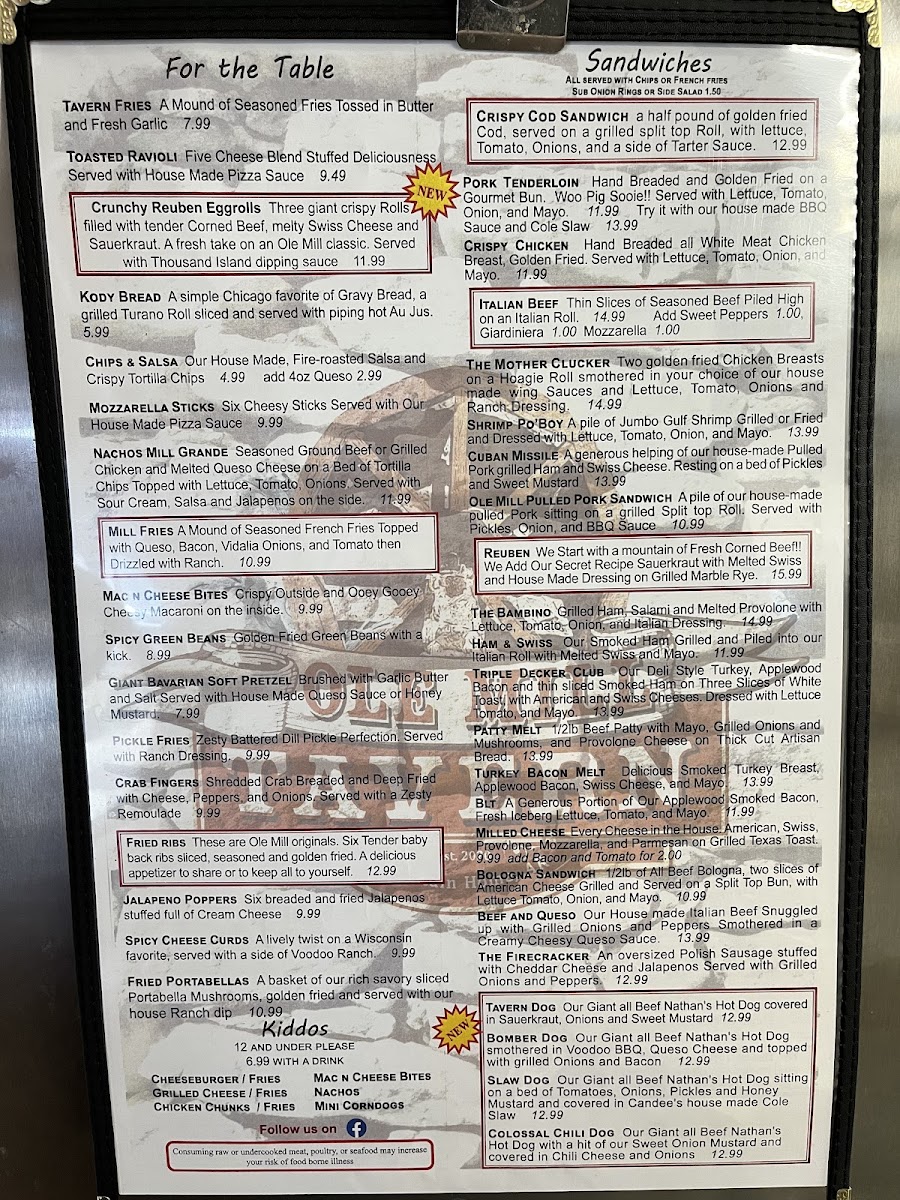 Ole Mill Tavern Menu - Image 5